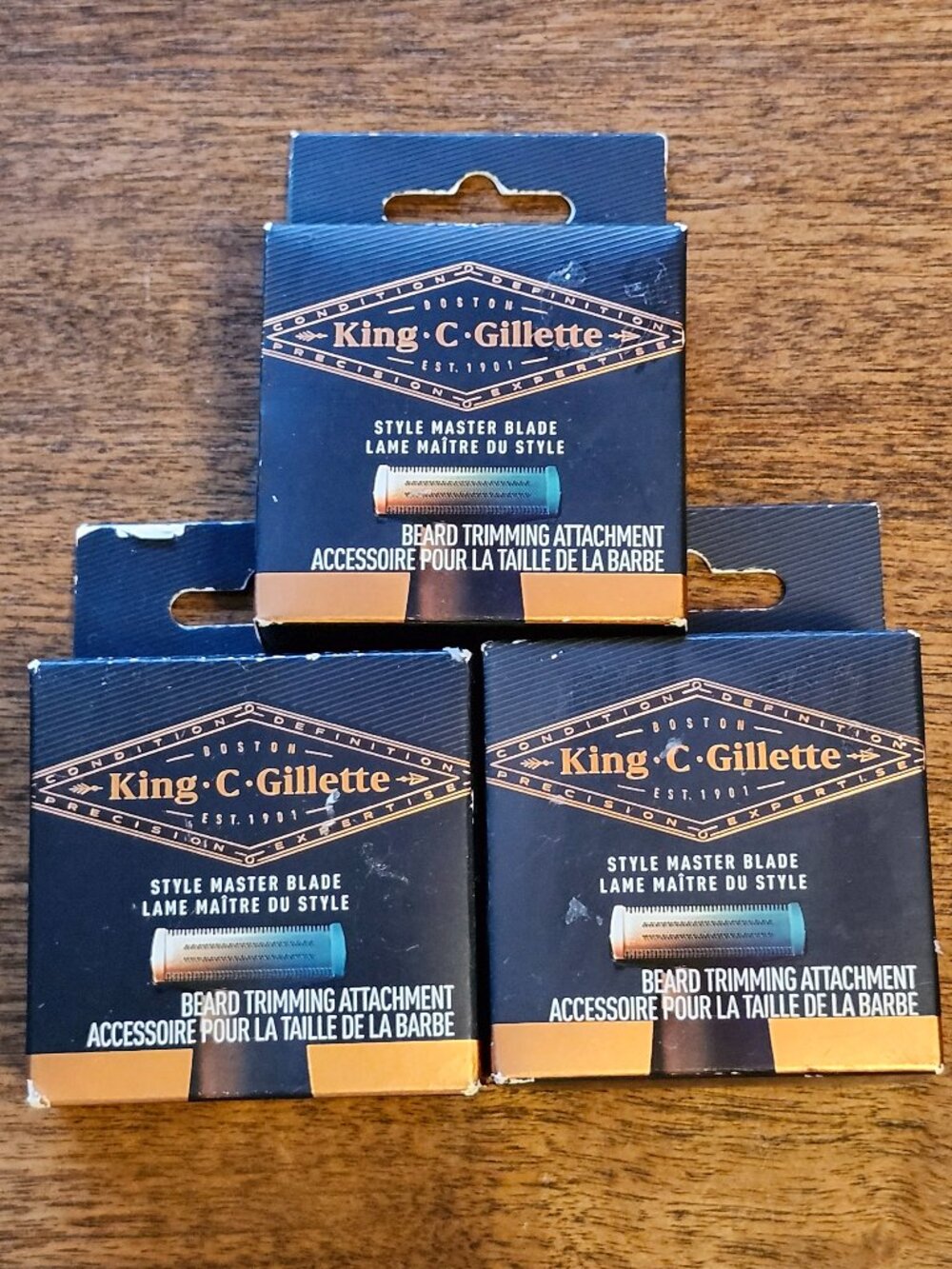 King C Gilettte Style Master Blade Beard Trimming Attachment Refill NIP Lot of 3